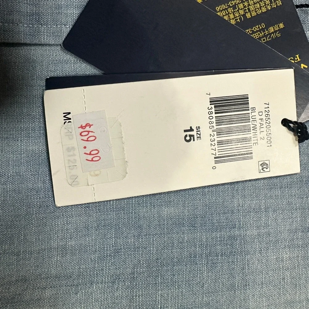 NWT‎ Polo Ralph Lauren Shirt Mens 15 38 Blue Button Up Slim Fit